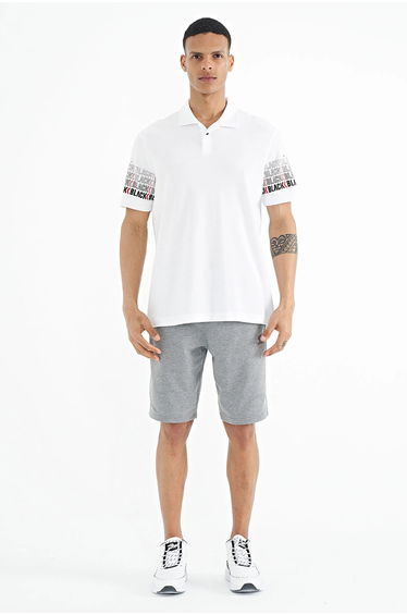 TOMMY Men's Cotton Polo Collar Printed T-Shirt