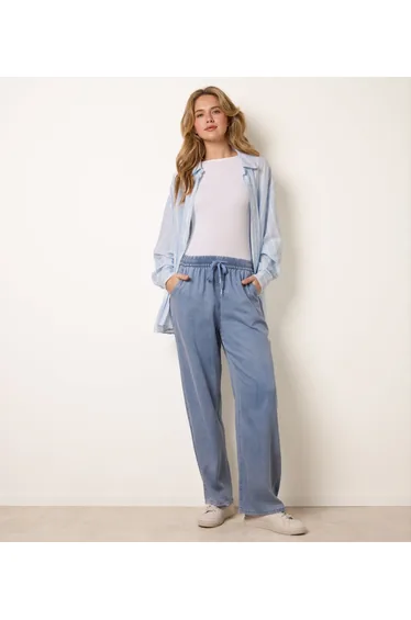 Elasticated Waist Wide Leg Jeans