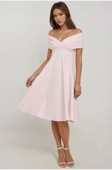 Midi Dress with Boat Neck