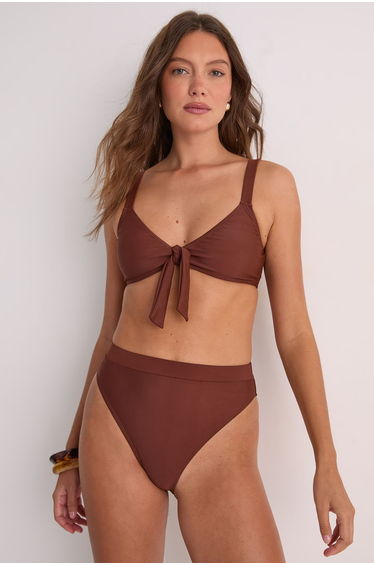 Tie Front High Leg Bikini Set