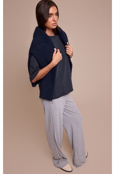 Navy Oversized Boxy T Shirt
