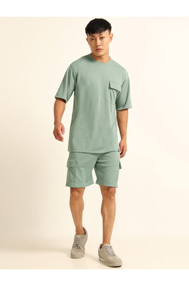 Men Drop-Shoulder Oversized T-Shirt and Shorts Set