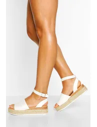 2 Part Espadrille Flatform - white
