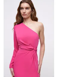One Shoulder Ruche Side Midi Dress - 1