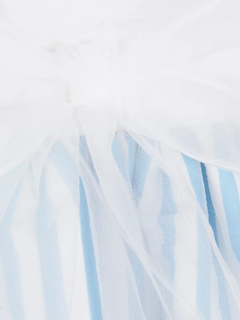 Girls Organza Layered Flower Dress in Blue - 4