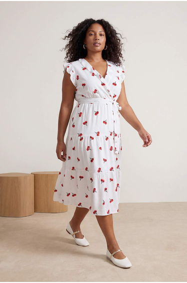 Multi Color Shally Woven Plus Size Dress