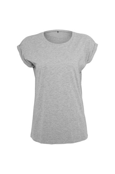 Womens/Ladies Extended Shoulder T-Shirt - Heather Grey