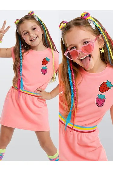 Pink Strawberry Girl's Towel Dress