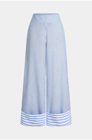 Stripes Print Straight Leg Pants