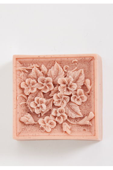 Liquorish Rose Clay Flowers Square Floral Soap Handmade Soap