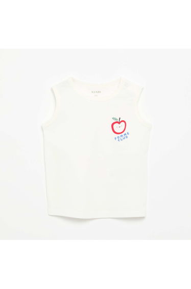 Tank Top with Chest Patch WHITE
