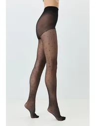 Thin Large Size Dot Patterned 20 Denier 2-Piece Pantyhose - 3