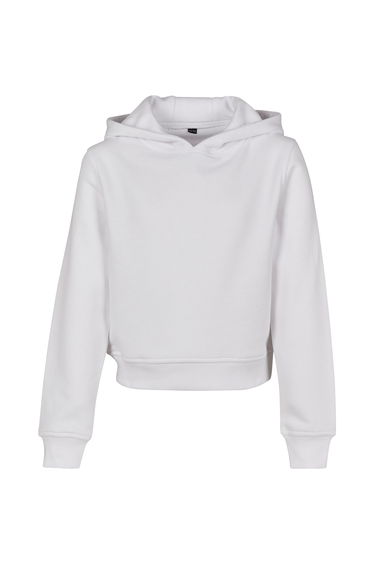 Girls Cropped Hoodie - White