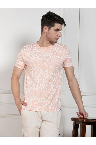 Regular Fit Marbled Print T-Shirt