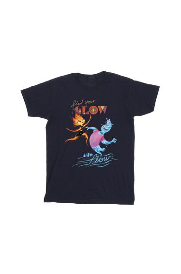 Elemental Girls Grow And Flow Cotton T-Shirt - Navy Blue