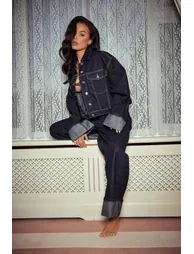 Petite Turn Up Cuff Wide Leg Jean