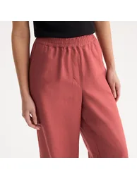 Wide Leg Trousers in Linen/Cotton with Elasticated Waistband - 2