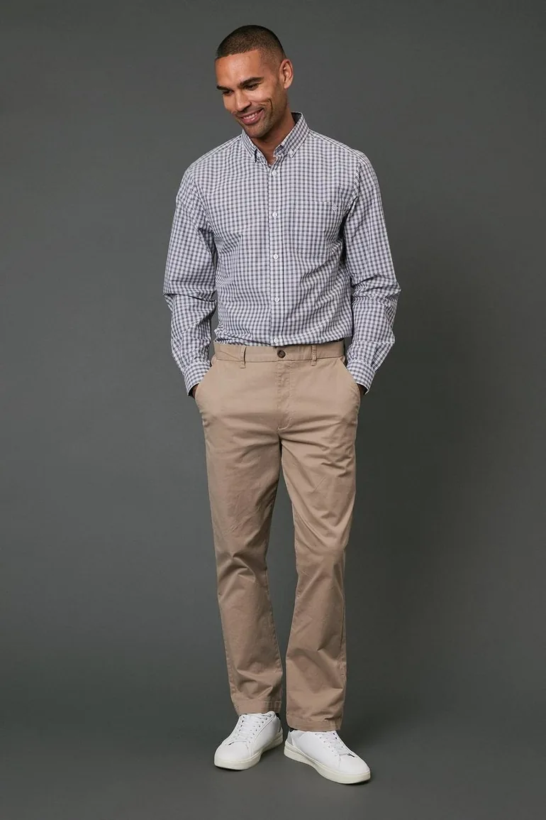 Black Plain Check Long Sleeve Shirt
