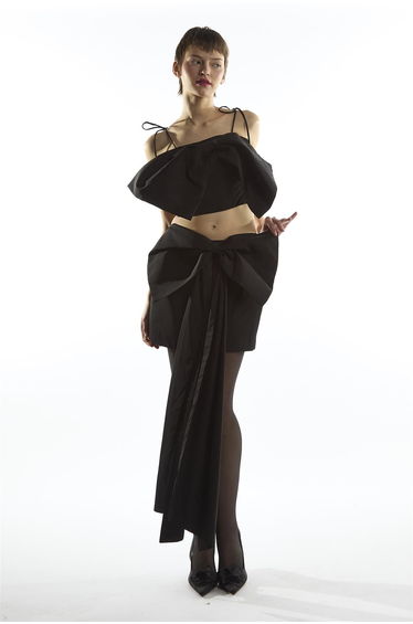 Bow Mini Skirt - Remi Co-ord Black