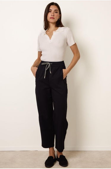Elastic Waist Drawstring Trousers