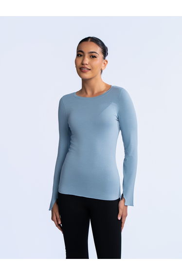 Essential Long Sleeve Top - WASHED BLUE