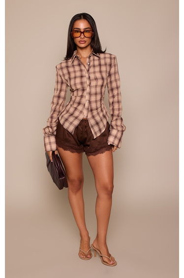Petite Chocolate Checked Shirt