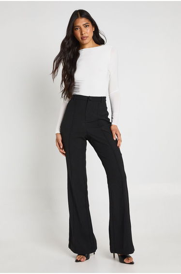 Tall Double Layer Slinky Long Sleeve Top - white