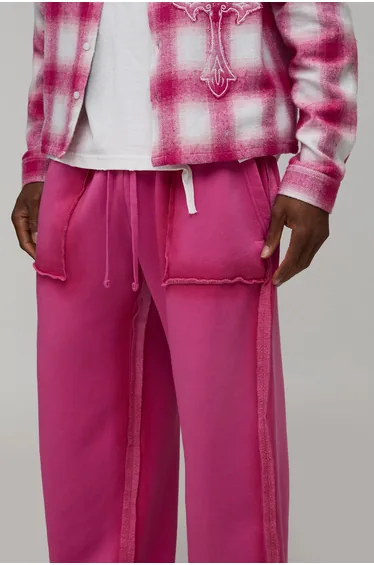 بنطلون رياضة بوهو مان زهري بقصة عريضة