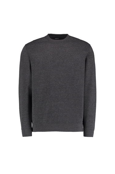 Kustom Kit Mens Klassic Knitted Sweatshirt - Dark Grey Marl