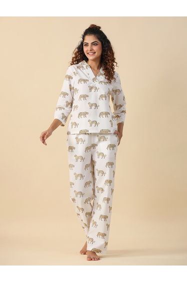 Leopard Print Top and Pyjama Set