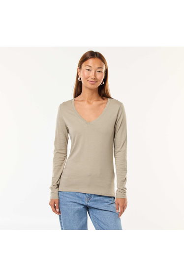 V-neck T-shirt GREEN