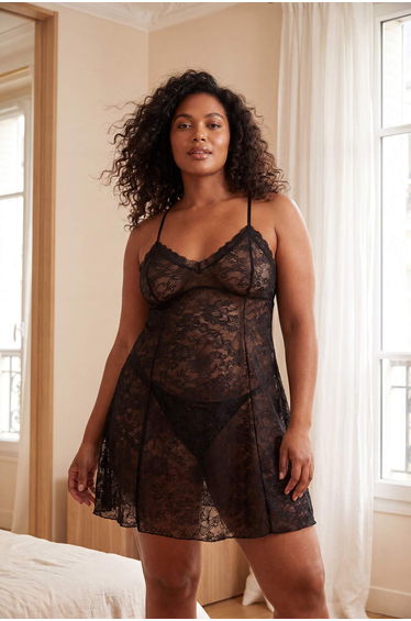 Black Lace Pack Plus Size Babydoll