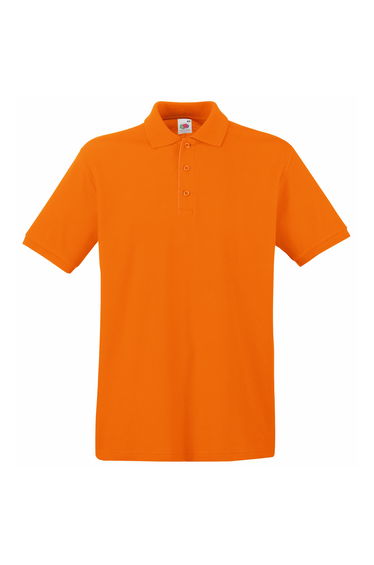 Fruit Of The Loom Premium Mens Short Sleeve Polo Shirt - Orange