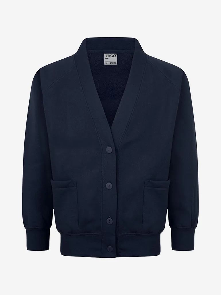 Kids School Sweatshirt Cardigan in Navy
