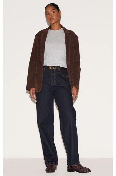 Dark Indigo High Waist Boyfriend Jeans