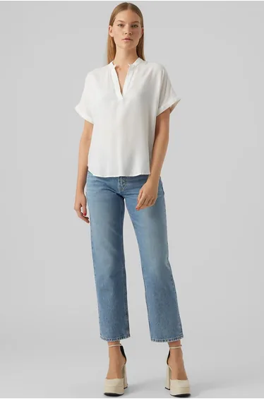 Short Sleeve V-Neck Blouse