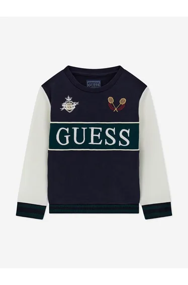 Guess Boys Logo Sweatshirt in Navy