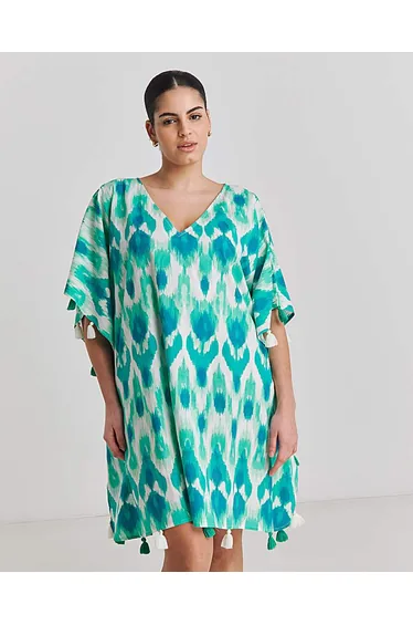 MAGISCULPT Tassel Trim Beach Kaftan