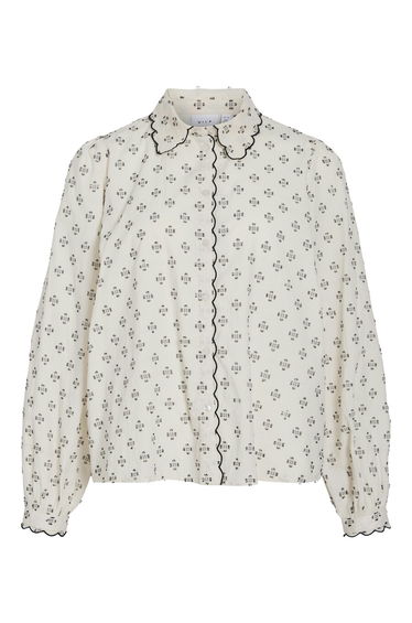 Printed Blouse with Detail Collar