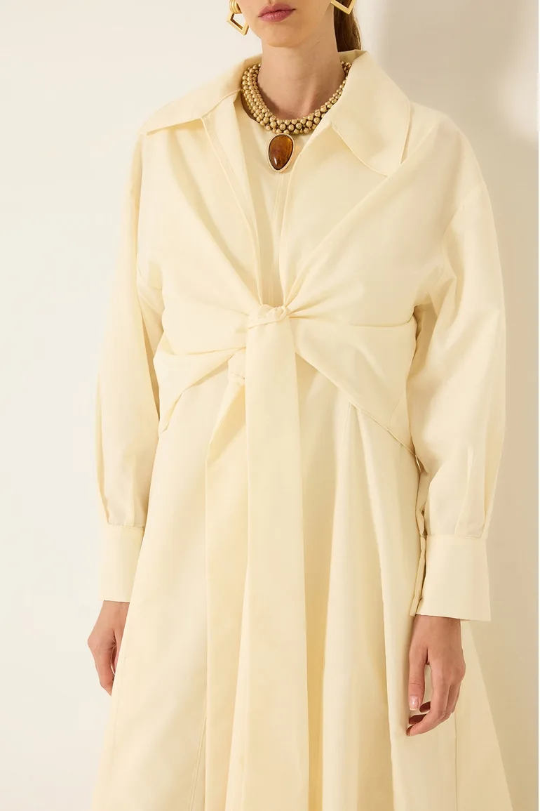 POPLIN DRESS WITH A KIMONO-STYLE COLLAR - 2