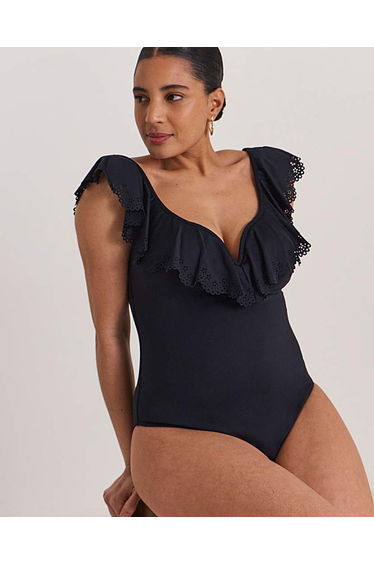 Laser Cut Bardot Swimsuit