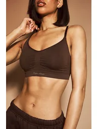 DSGN Studio Seamless Ruched Front Bralette - dark chocolate - 3