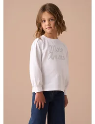 Erin White Sequin Slogan Top - 2