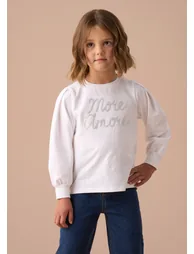 Erin White Sequin Slogan Top
