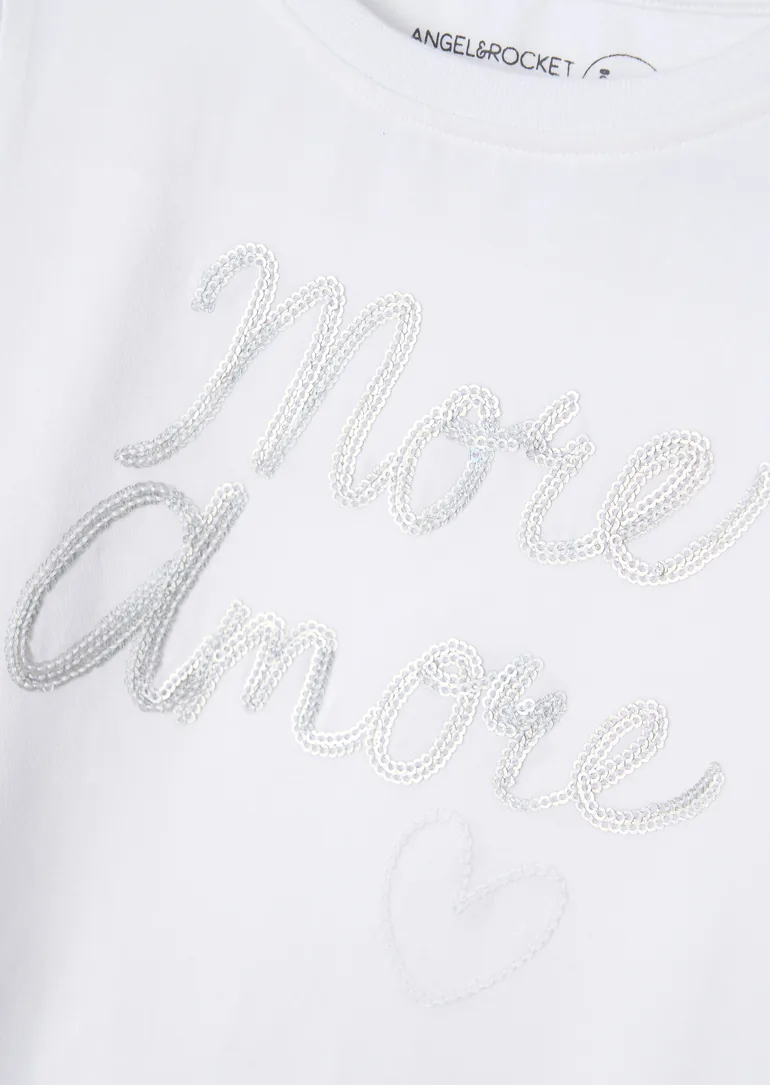 Erin White Sequin Slogan Top - 4