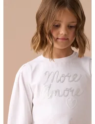 Erin White Sequin Slogan Top - 1