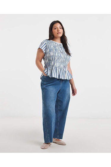 Shirred Peplum Top
