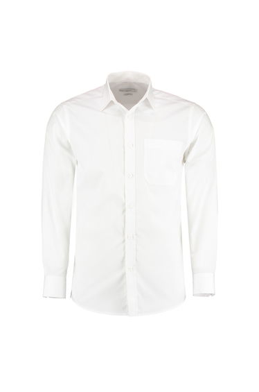 Kustom Kit Mens Long Sleeve Poplin Shirt - White
