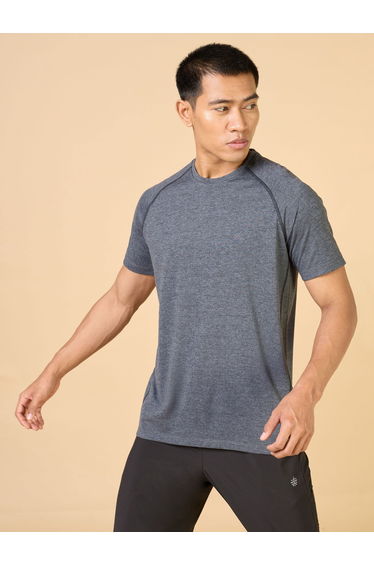Men Black Plain Sculpted COMFORTech T-Shirt