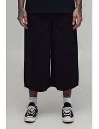 Tall Baggy Fit Gaucho Jort - black - 1